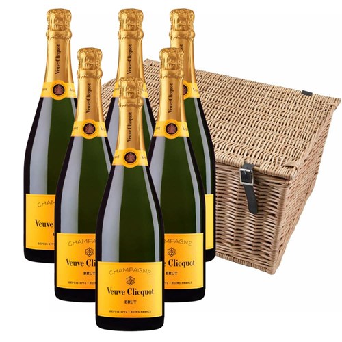 Veuve Clicquot Brut Yellow Label Champagne 75cl Case of 6 Hamper